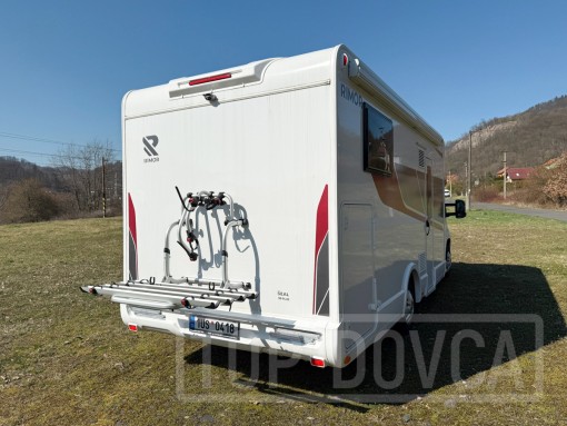 Nosič na kola Fiamma na polointegrovaném  obytném voze Fiat Ducato Rimor Seal 99 model 2024.